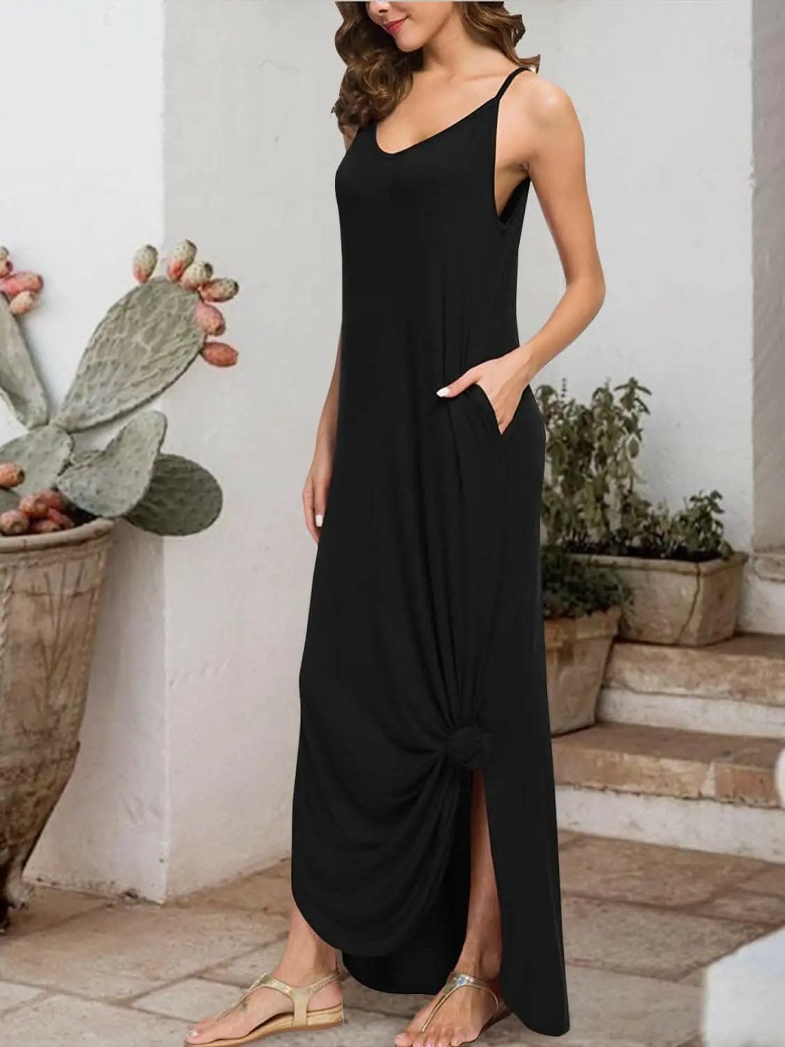 Seductive slit sleeveless dress - Love Salve
